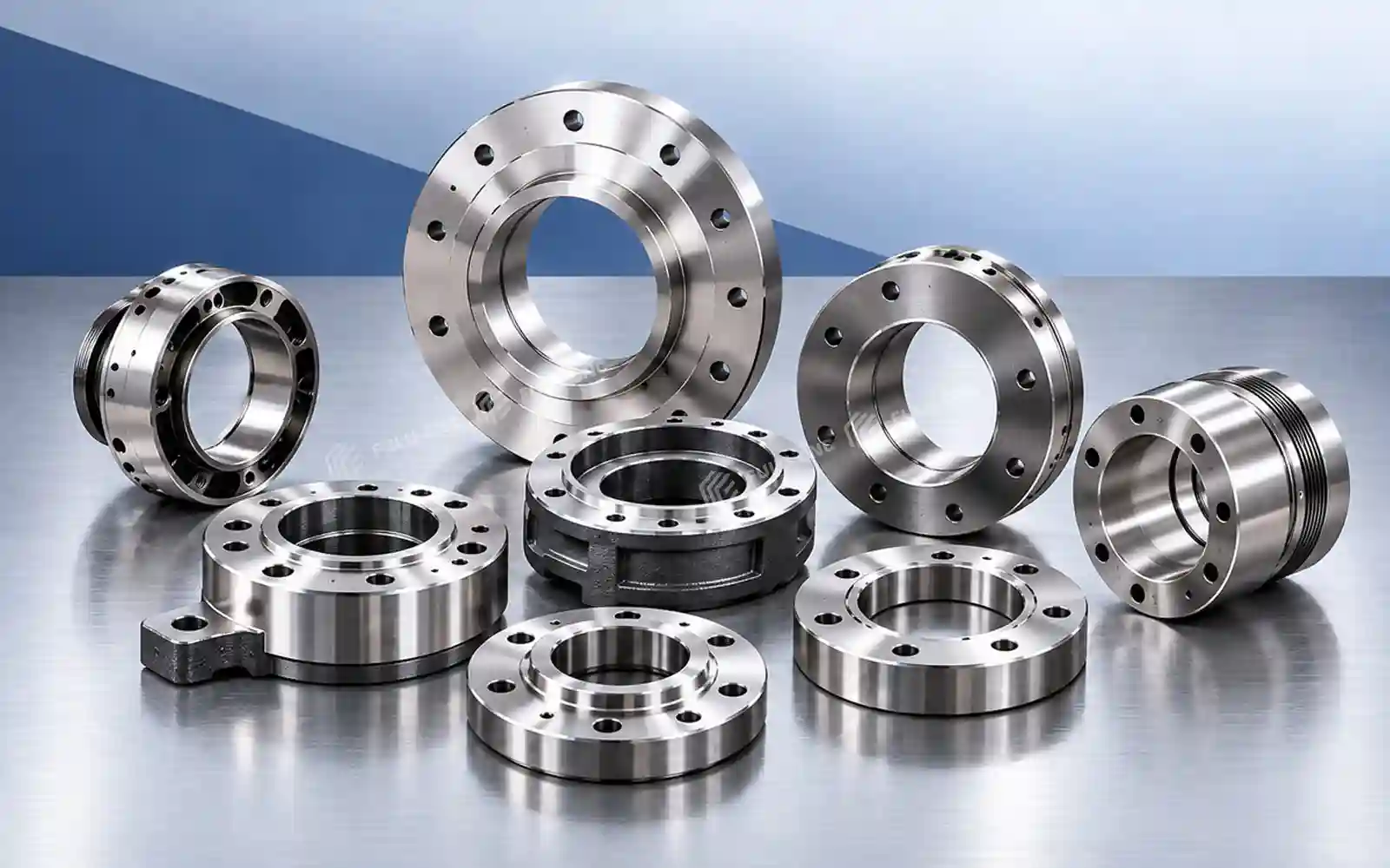 Machined shaft and flange components